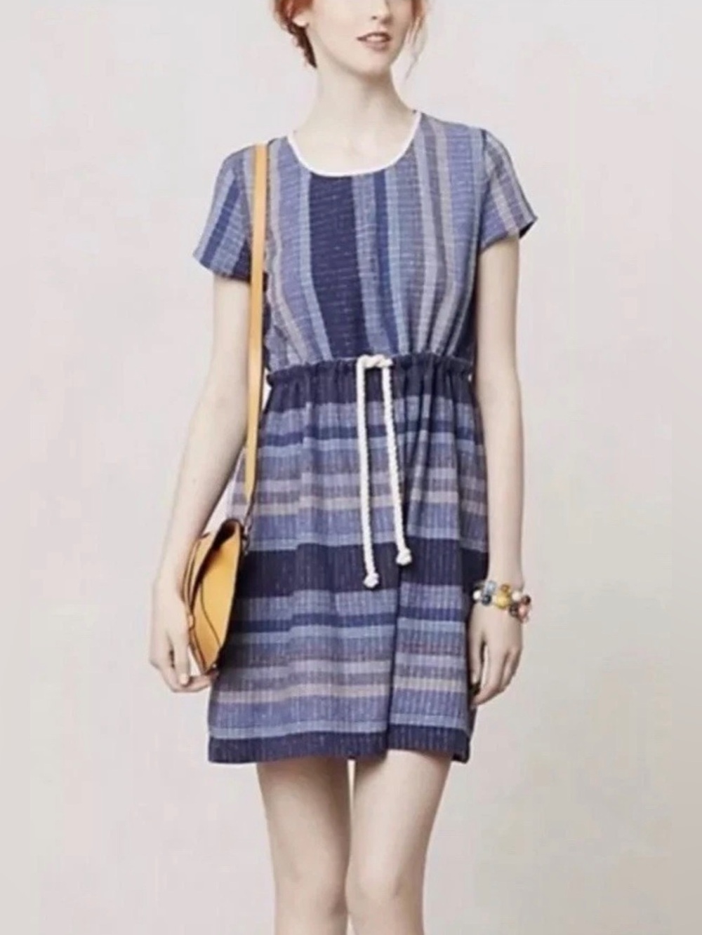 ACE & JIG Dress Drawstring Cotton Anchor Line Sz‎ S MSRP $188 EUC Anthropologie